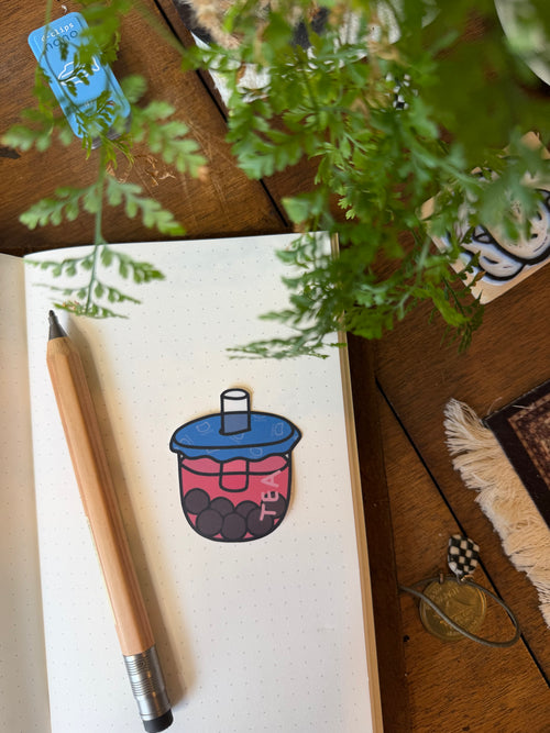 Chubby Boba Sticker (Strawberry)