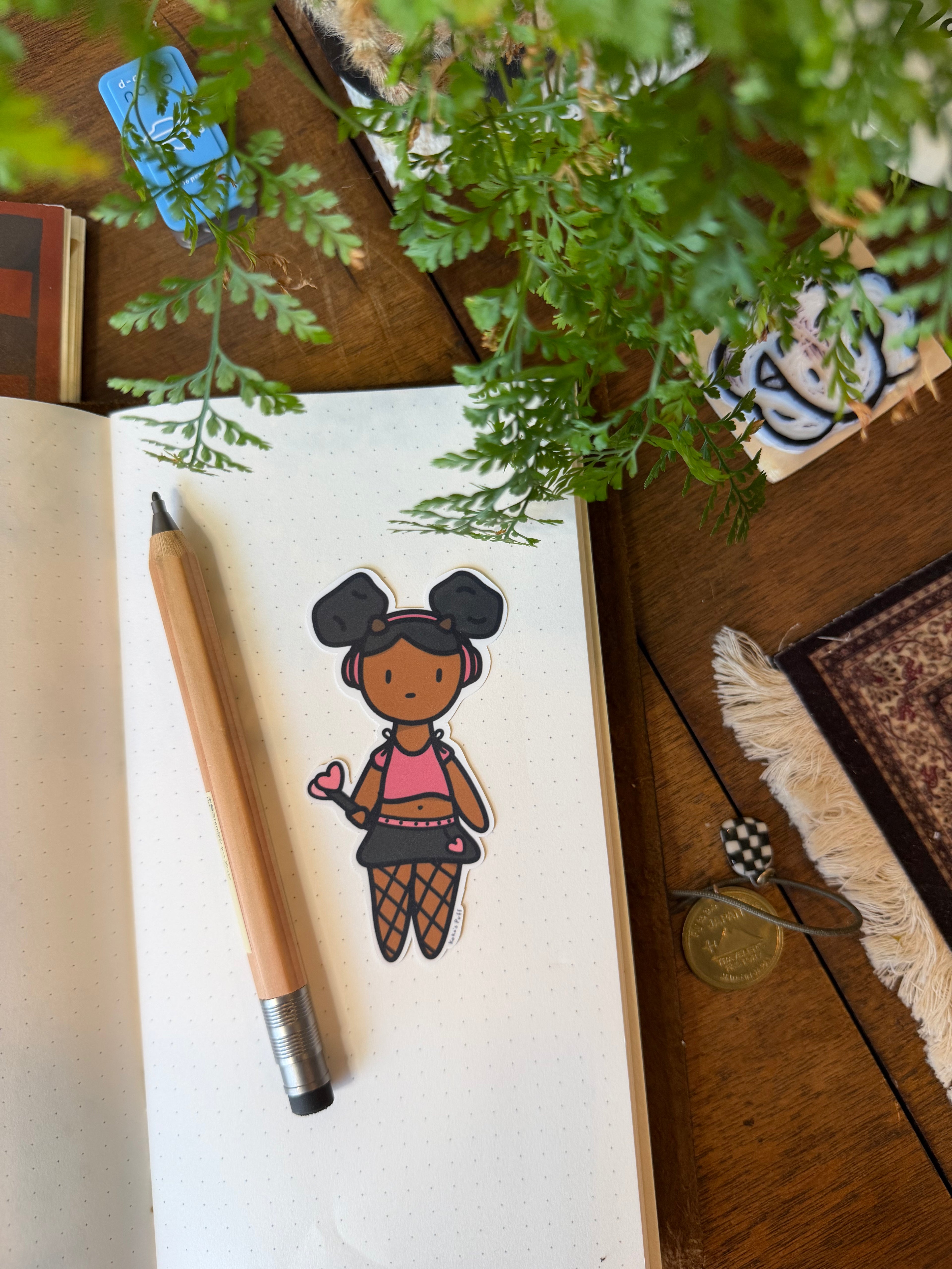 Kokos Puff Heart Girl Sticker