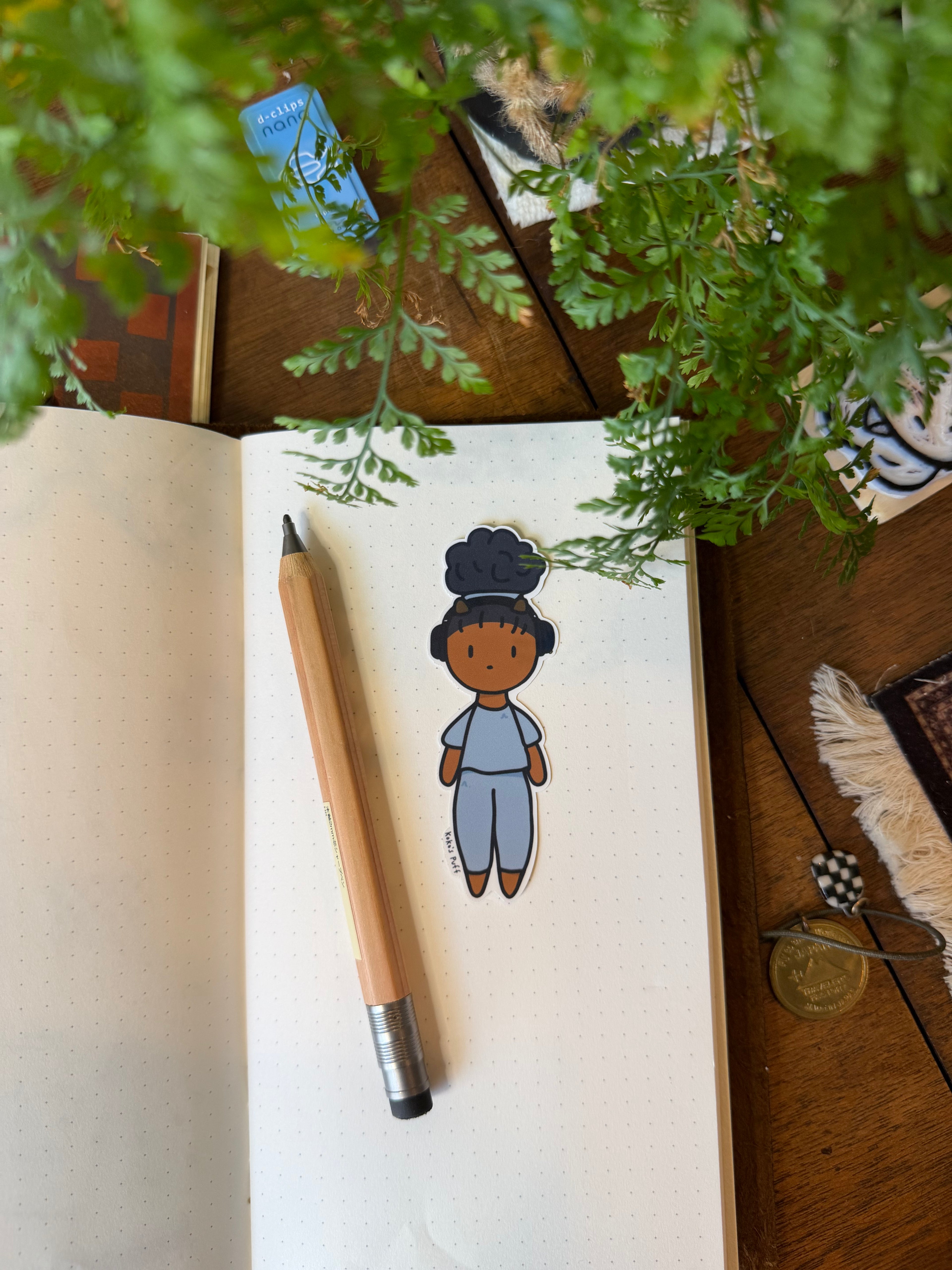 Koko's Puff Travel Girl Sticker (Baby Blue)