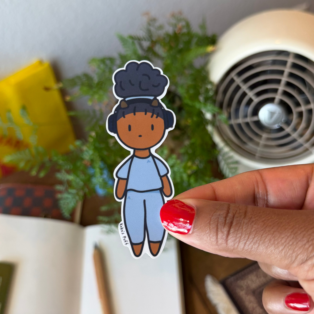 Koko's Puff Travel Girl Sticker (Baby Blue)