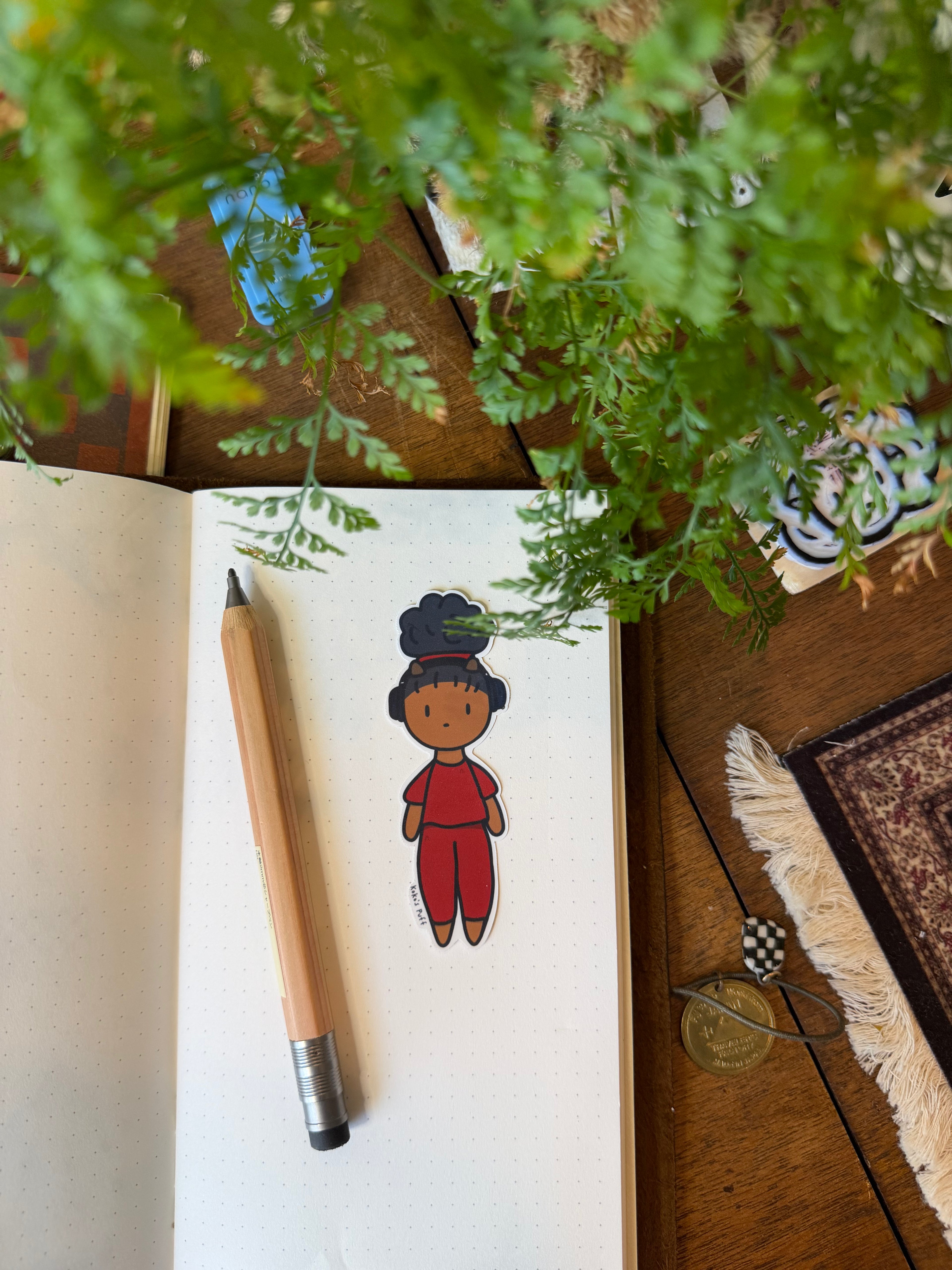 Koko's Puff Travel Girl Sticker (Red)
