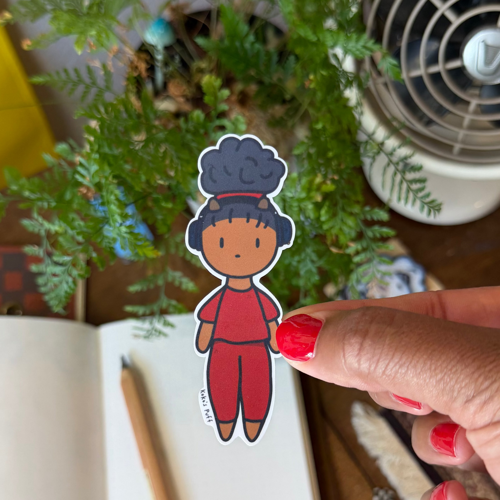 Koko's Puff Travel Girl Sticker (Red)
